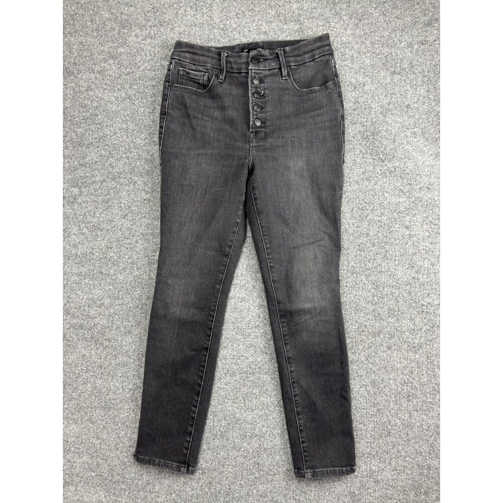 Good American Good Legs Crop Jeans Womens 4/27 Charcoal Wash High Rise Stretch